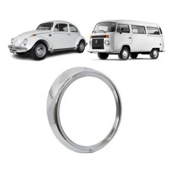 Moldura Aro Farol Kombi Fusca 1 Furo 1976 A 2014 Cromado