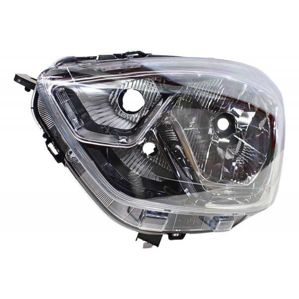 Farol Principal Ka 19 20 21 Le Titanium Preto Com Aro Cromad Esquerdo/motorista