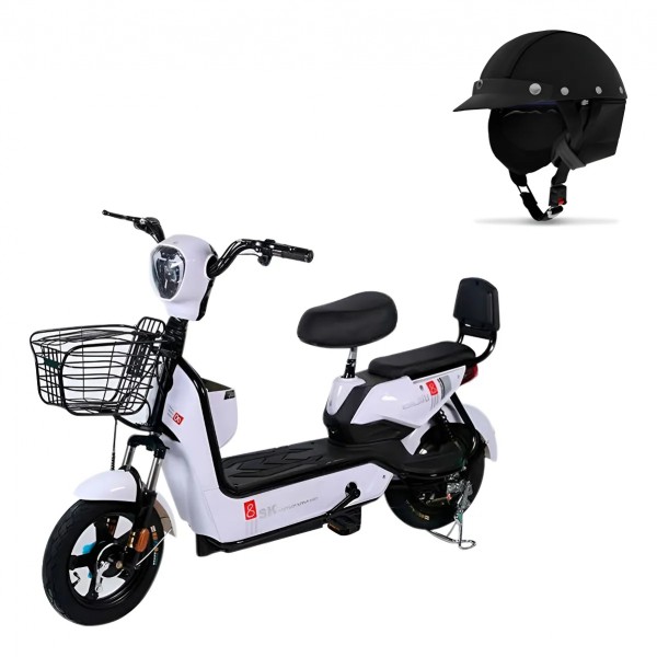 Bicicleta Scooter Elétrica 500w Autopropelido 48v Branco