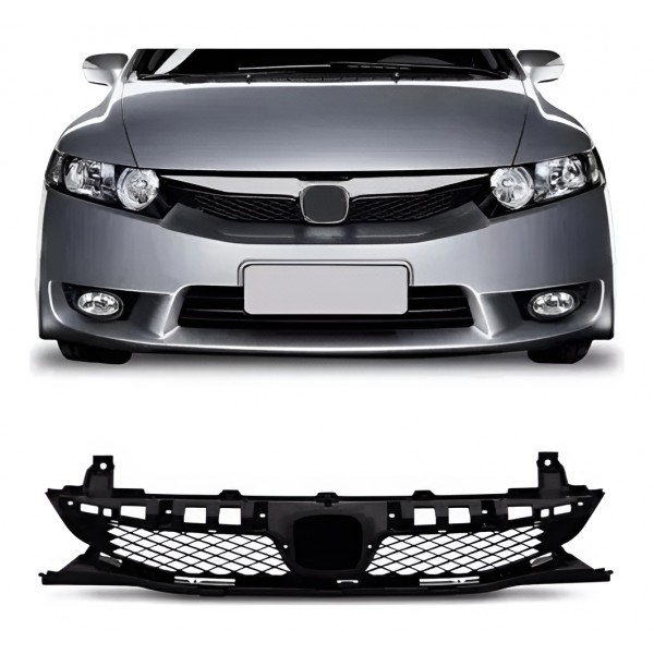 Grade Frontal Radiador Civic New 2009 2010 2011 Preto Padrão Original Ambos Lados
