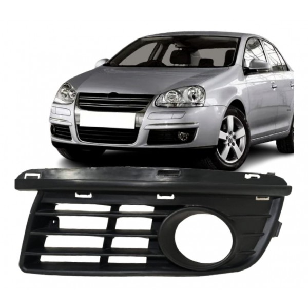 Moldura Milha Jetta 2006 2007 2008 2009 2010 2011 S/ Friso Preto Esquerdo