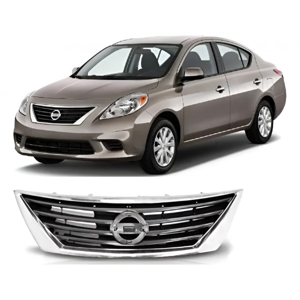 Grade Radiador Versa 2011 2012 2013 2014 Cromada Padrão Original Ambos Lados