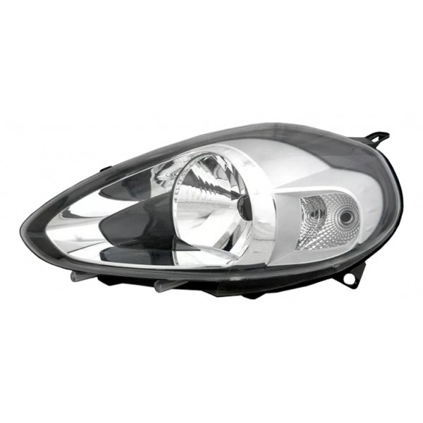 Farol Principal Punto 12 13 14 15 16 Le Cromo Negro Esquerdo/motorista