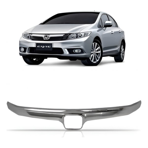 Grade Friso Parachoque New Civic 2012 2013 2014 Cromado Padrão Original Ambos Lados