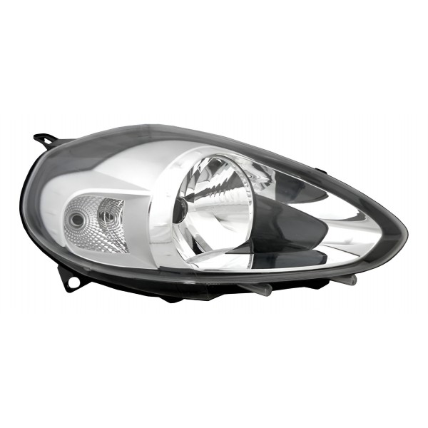 Farol Principal Punto 12 13 14 15 16 Ld Cromo Negro Direito/passageiro