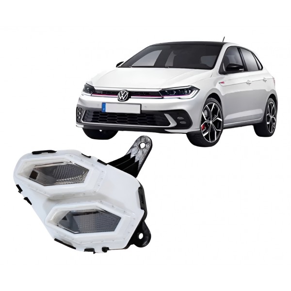 Farol Auxiliar Milha Polo 2023 2024 2025 C/ Led Esquerdo Padrão Original