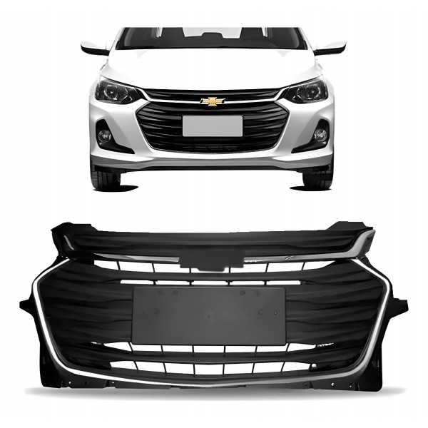 Grade Radiador Onix 2020 2021 2022 2023 2024 2025 Preto Brilhante