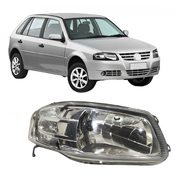 Farol Direito Gol G4 2006 2007 2008 Cromado Direito/passageiro Direito(passageiro)