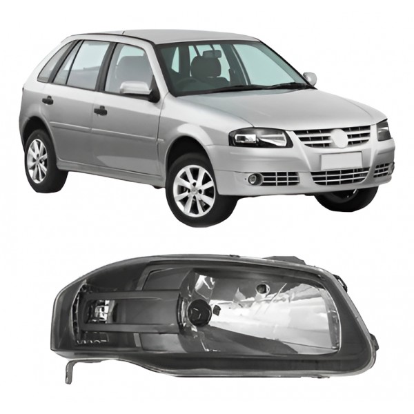 Farol Direito Gol G4 2006 2007 2008 Cinza Escuro Direito/passageiro Direito(passageiro)