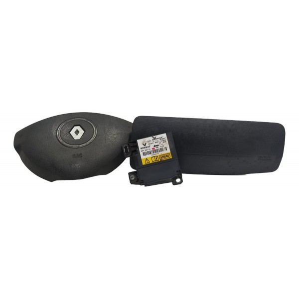 Kit Airbag Renault Sandero Logan 2009/2014 Seminovo Preto