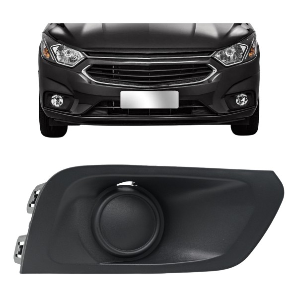 Moldura Milha Grade Direito Prisma Onix 2017 2018 2019s/furo Preto Direito