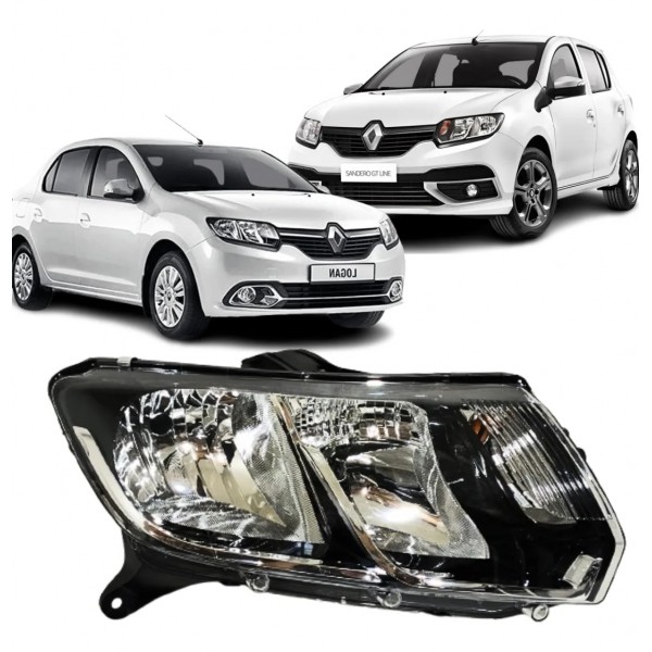 Farol Sandero Logan 2014 15 16 17 18 2019 Lado Esquerdo Direito/passageiro Direito/passageiro