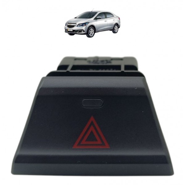 Botão Pisca Alerta Gm Prisma Onix  2013 2014 2015 2016 2017 Preto