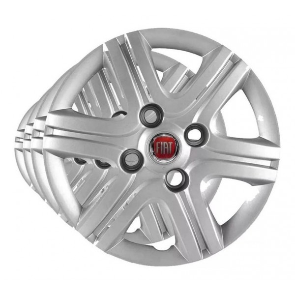 Jogo Calota Palio Fire Fiat 2011 Até 2013 Aro 13 - 4 Peças Prata