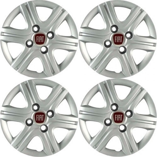 Jogo Calota Palio Fire Fiat 2011 Até 2013 Aro 13 - 4 Peças Prata