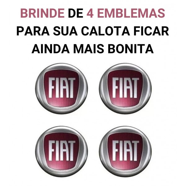Jogo Calota Palio Fire Fiat 2011 Até 2013 Aro 13 - 4 Peças Prata