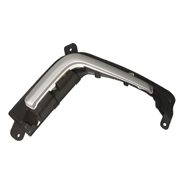 Grade Moldura Milha Esq Peugeot 308 2012 2013 2014 C/ Friso Preto Aro Cinza Esquerdo