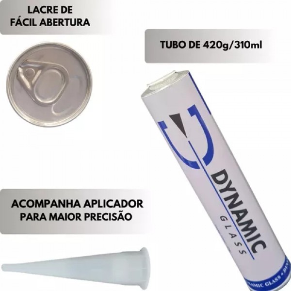 Kit 3 Cola Dynamic Para-brisas Com Bico E Resistência