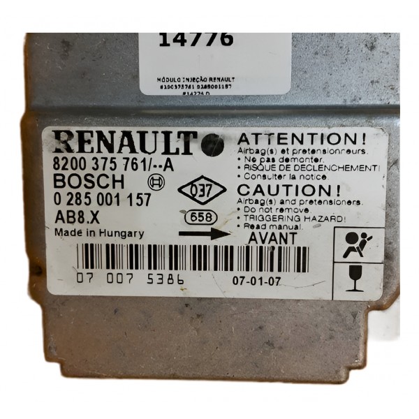 Módulo Central Sensor Colisão Renault Clio 2001 2002 2003