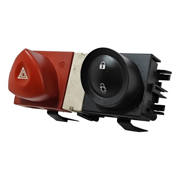 Botão Pisca Alerta E Trava Megane 2006-2012 8200407415 Preto/branco/vermelho