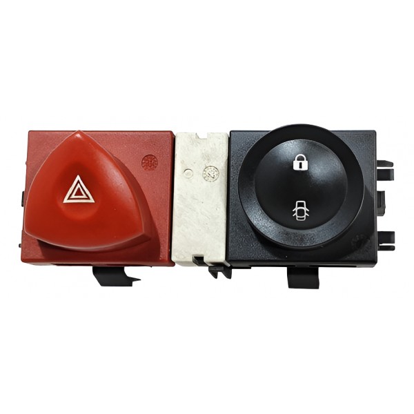 Botão Pisca Alerta E Trava Megane 2006-2012 8200407415 Preto/branco/vermelho