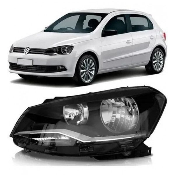 Farol Gol G6 Máscara Negra Duplo Voyage Saveiro Esquerdo Esquerdo