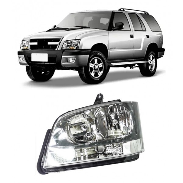 Farol Principal Blazer 2001 02 A 2011 Mascara Cinza Esquerdo