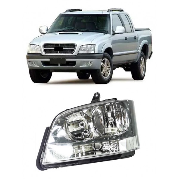 Farol Principal Blazer 2001 02 A 2011 Mascara Cinza Esquerdo