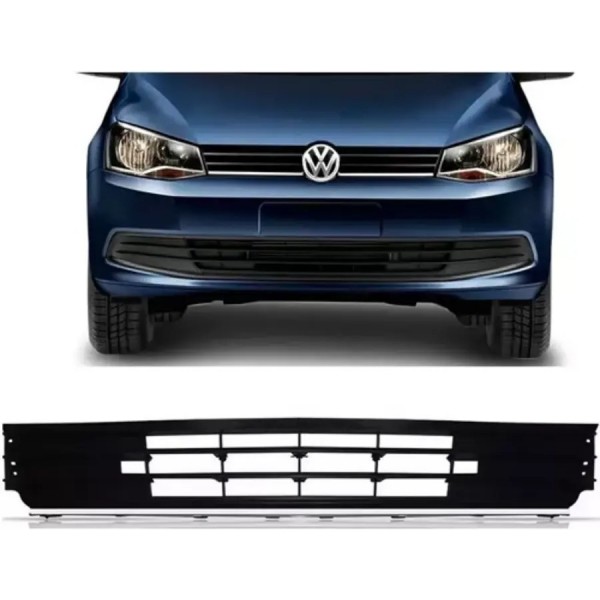 Grade Parachoque Central Gol Saveiro G6 13/16 Friso Cromado Preto