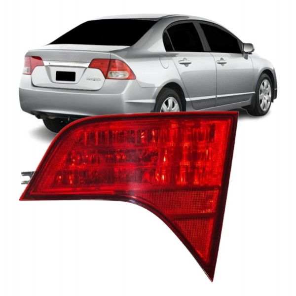 Lanterna Traseira Tampa Civic 2007 A 2011 Lado Direito Direito/passageiro Vermelh0