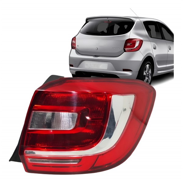 Lanterna Traseira Sandero 2015 A 2019 Lado Esquerdo Direito/passageiro Vermelho