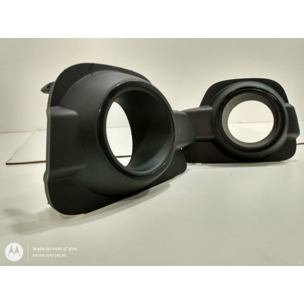 Par Moldura Grade Farol De Milha Furado Kwid 17 Preto