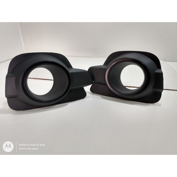 Par Moldura Grade Farol De Milha Furado Kwid 17 Preto