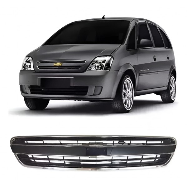 Grade Radiador Meriva 2009 2010 2011 2012 Friso Cromado Preto