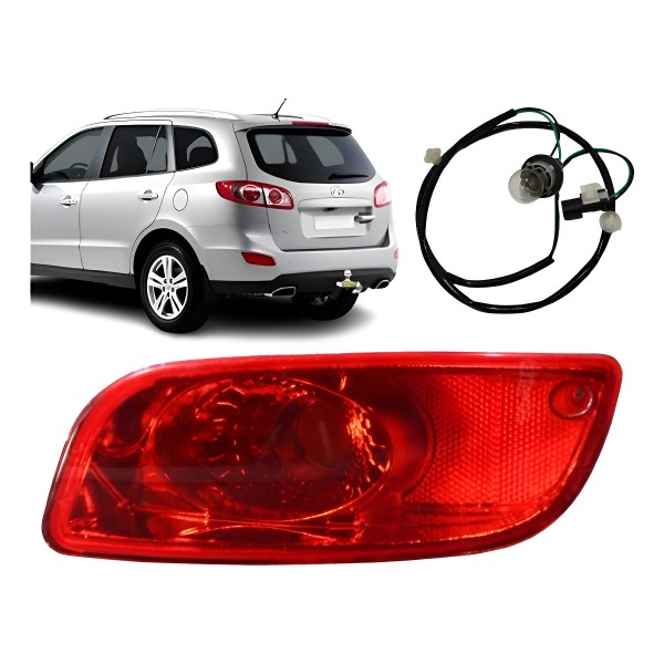 Refletor Parachoque Traseiro Santa Fé 2006 A 2010 Direito Vermelho