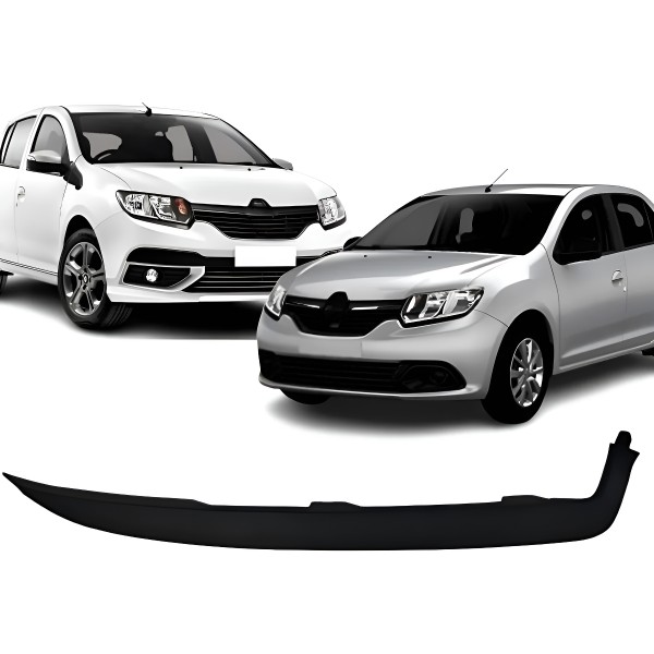 Friso Moldura Farol Sandero Logan 2014 A 2019 Lado Esquerdo Preto Esquerdo/motorista