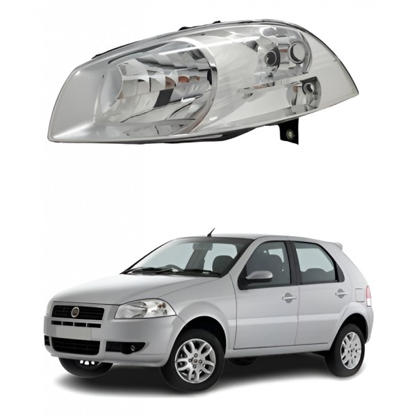 Farol Fiat Palio 08/12 Bbb Reto Cromado Le Esquerdo