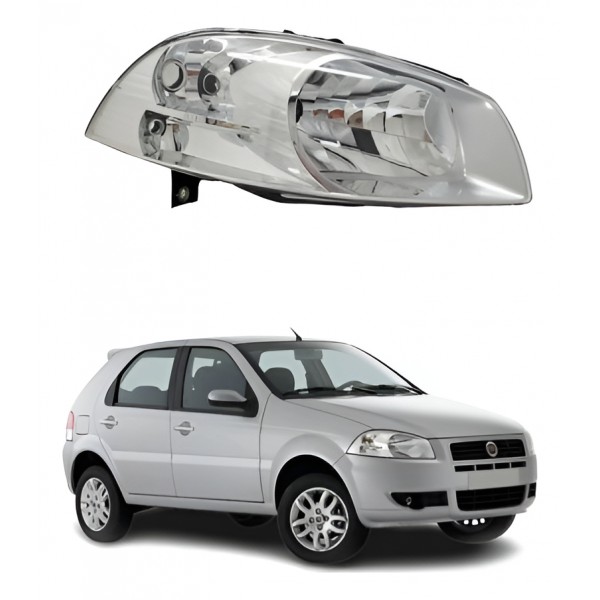 Farol Fiat Palio 08/12 Bbb Reto Cromado Ld Direito