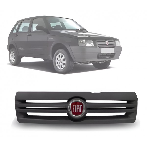 Grade Dianteira Uno 2009/2014 Toda Cinza + Emblema Cinza