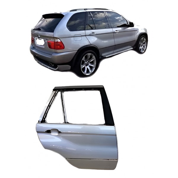 Porta Traseira Direita Bmw X5 2001 A 2006 Original Prateado
