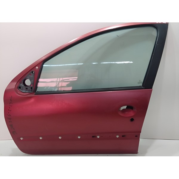 Porta Dianteira Esquerda Peugeot 206 Apenas Lata Dianteira Esquerdo Vermelho