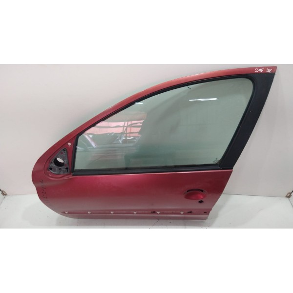 Porta Dianteira Esquerda Peugeot 206 Apenas Lata Dianteira Esquerdo Vermelho