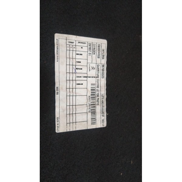 Forro Lateral Carpete Traseiro Esquerdo C3 2015