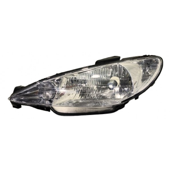 Farol Lado Esquerdo Para Peugeot 206 2005 A 2010 Lente Lisa Esquerdo/motorista