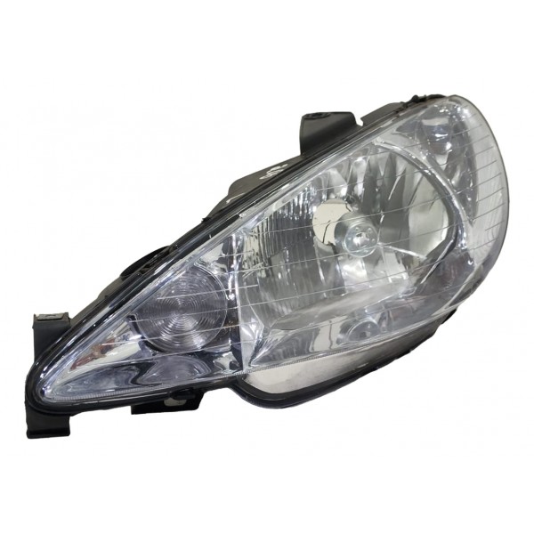 Farol Lado Esquerdo Para Peugeot 206 2005 A 2010 Lente Lisa Esquerdo/motorista