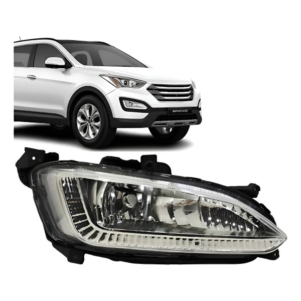 Farol Auxiliar Neblina Milha Para Santa Fe 2014 2015 2016 Branco Direito/passageiro