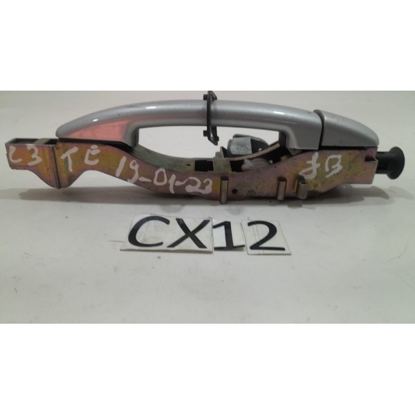 Maçaneta Externa Dianteira Lado Esquerda C3 Novo 2014 Diante Prateado