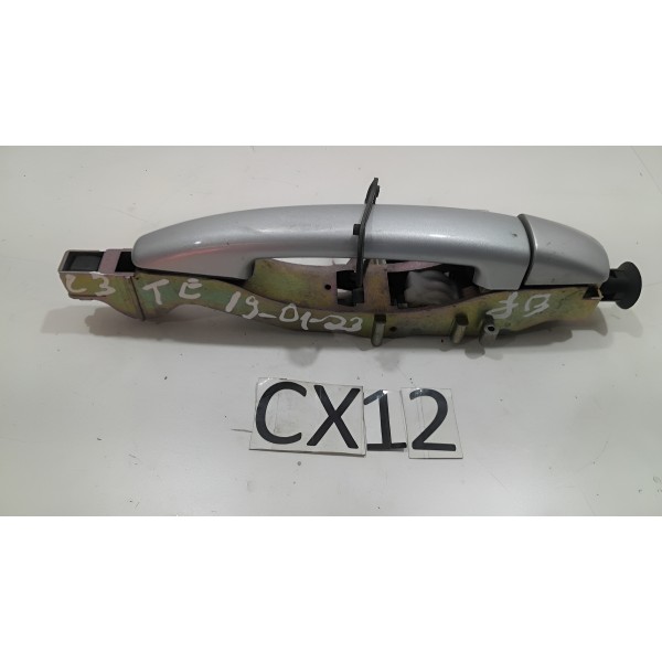 Maçaneta Externa Dianteira Lado Esquerda C3 Novo 2014 Diante Prateado