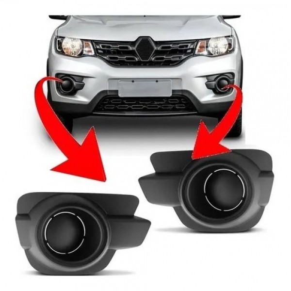 Grade Parachoque Kwid 17/22 Dir Preta Sem Furo Milha Preto