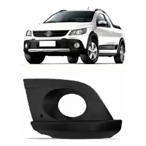 Grade Moldura Do Milha Saveiro Cross G5 10/13 Direito 25336 Preto